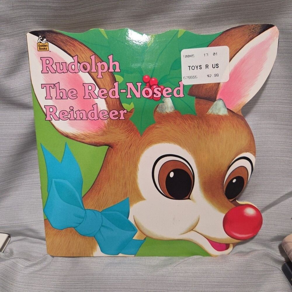 Rudolph The Red Nose Reindeer Golden Super Shape Book 1996 VTG